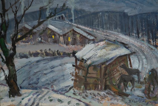 Talvine maastik kitsedega, Juhan Püttsepp E-kunstisalongis