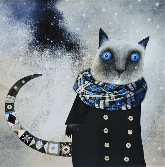 Mantliga kass, Catherine Zarip E-kunstisalongis