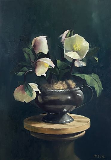 Lilled metallvaasis, Kristi Haskol E-kunstisalongis