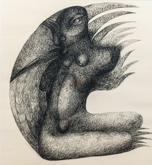 44. Must lind, Hille Palm E-kunstisalongis