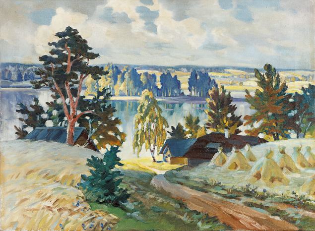 3. Maastik j�rvega, Autor Teadmata E-kunstisalongis