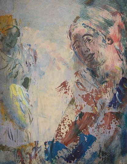 33. Naise portree. Naeratus, Evald Okas E-kunstisalongis