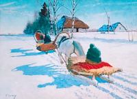 Talvine maastik reelisega, Andrei Jegorov E-kunstisalongis