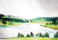 Maastik järvega, Johannes Uiga E-kunstisalongis