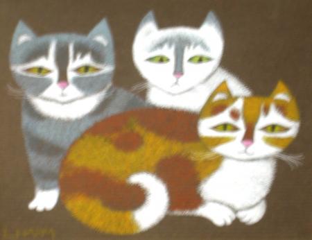 Kolm kassi, Lilian Hrm E-kunstisalongis
