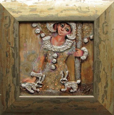 Narr, kes t�mbab k�barast j�neseid, Piret Veski E-kunstisalongis