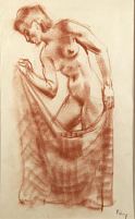Naise portree kummipuuga, Erich Pehap E-kunstisalongis
