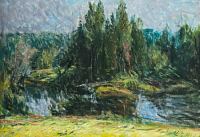 Elmar Kits Saaremaal maalimas, Linda Kits-Mägi E-kunstisalongis